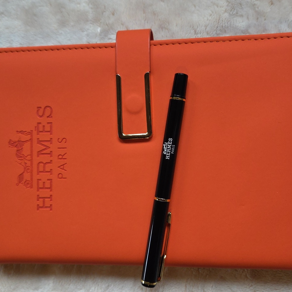 Hermes Orange Notebook‎ with Pen